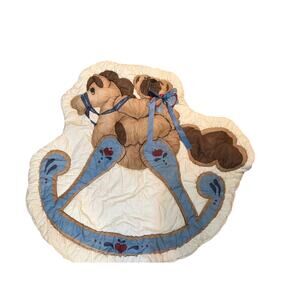 Daisy Kingdom Teddy Bear on Rocking Horse Quilted Wall Hanging Decor 24x30"